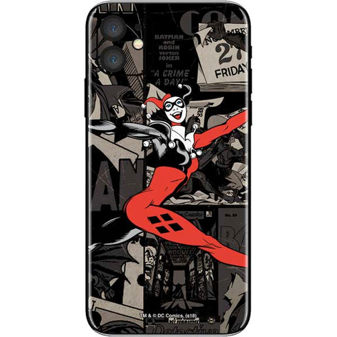 DC Comics Harley Quinn Vintage Action pose pattern iPhone 11 Skin